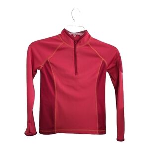 REI Red Girls Quarter Zip Base Layer Shirt Size Medium (10-12) Stain